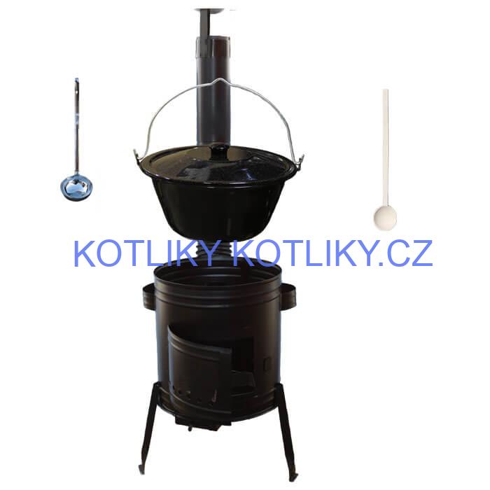 Smaltovaný kotlík 16 L (1,2 mm) + kovová kotlina 39 CLASSIC (KOV)