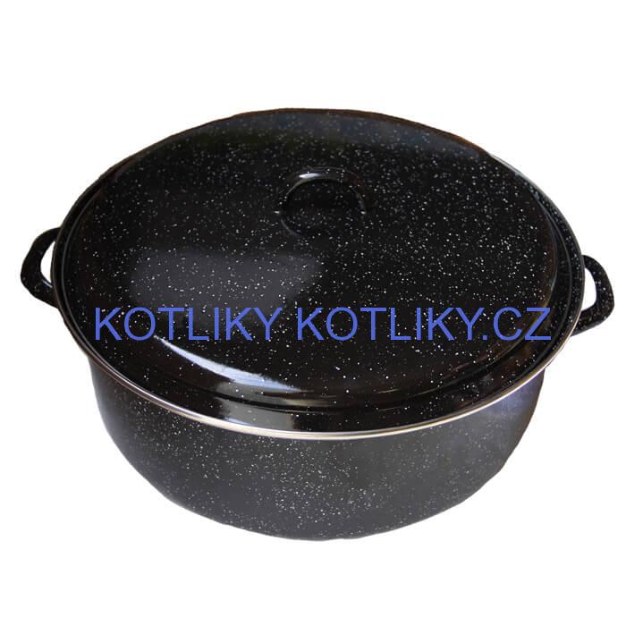 Smaltovaný černý kastrol 13 L