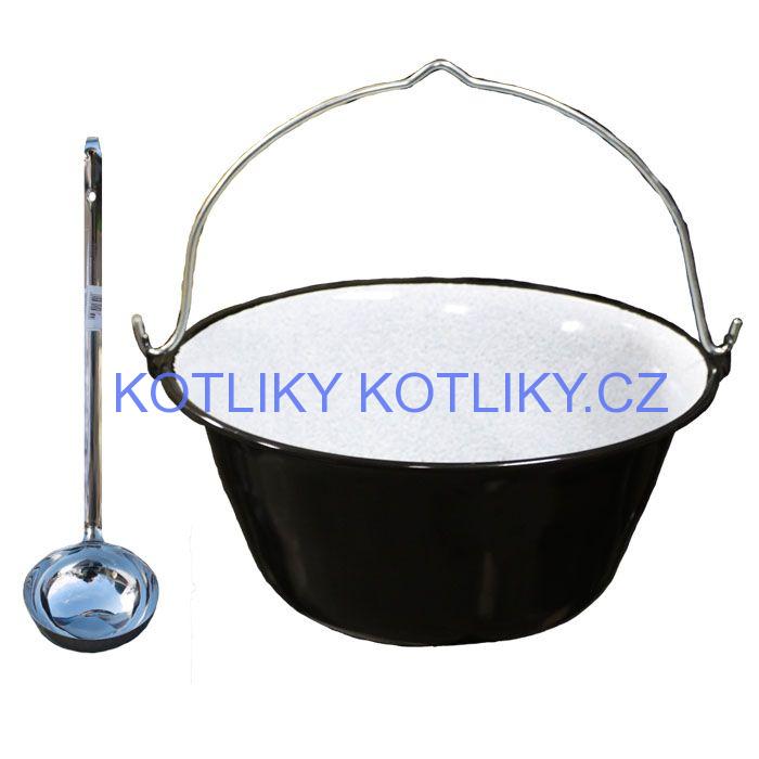 Smaltovaný kotlík 22L + nerezová naběračka
