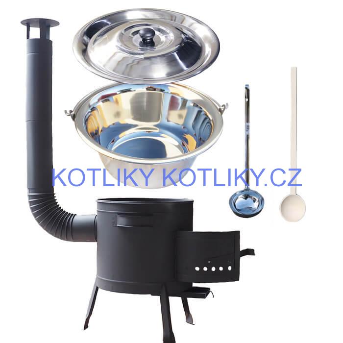 Kotlíkový gulášový set 42 PLUS 600 + nerezový kotlík 22 L (0,8 mm)