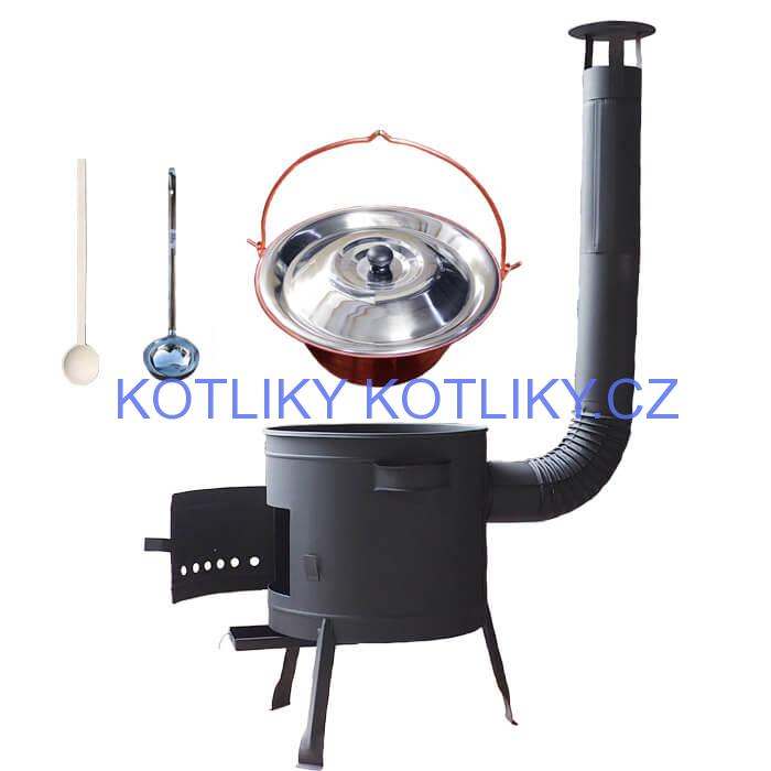 Kotlíkový gulášový set 42 PLUS 600 + měděný kotlík 20 L (1,2 mm)