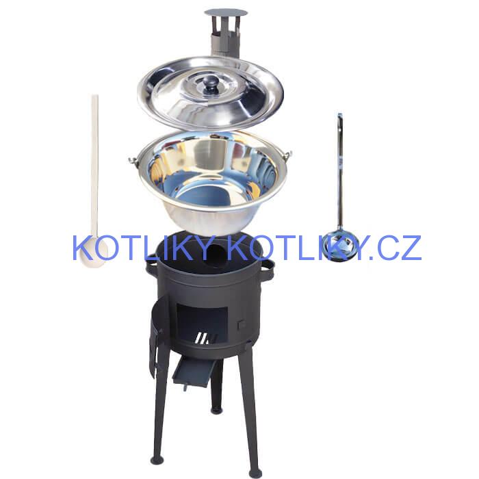 Kotlíkový gulášový set 36 PLUS 600 + nerezový kotlík 14 L (0,8 mm)