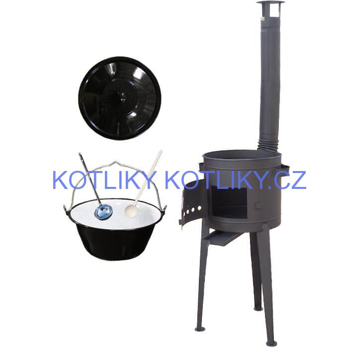 Smaltovaný kotlík 30 L + vysoká kotlina 45 cm PLUS 600