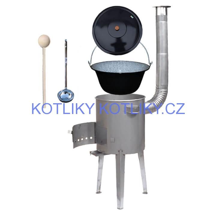 Smaltovaný kotlík 13 L (1,2 mm) + nerezová kotlina 36 cm LUXUS