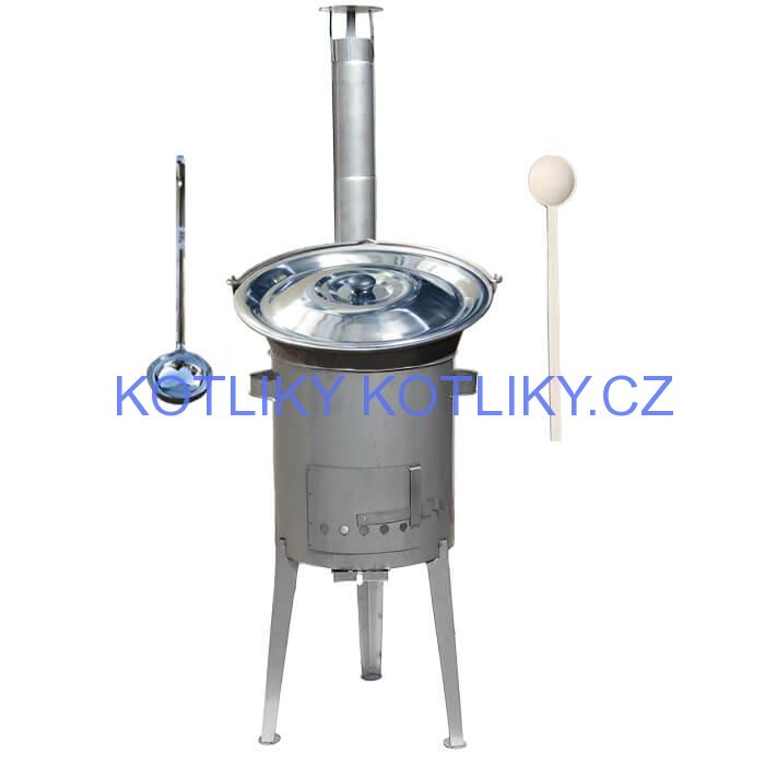 Nerezový kotlík 15 L (1,5 mm) + nerezová kotlina 36 cm LUXUS