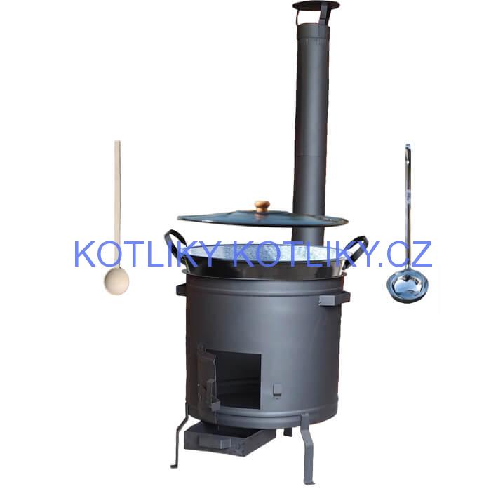 Smaltovaný kotel 70 L + žáruvzdorná kotlina 53 cm PLUS 600