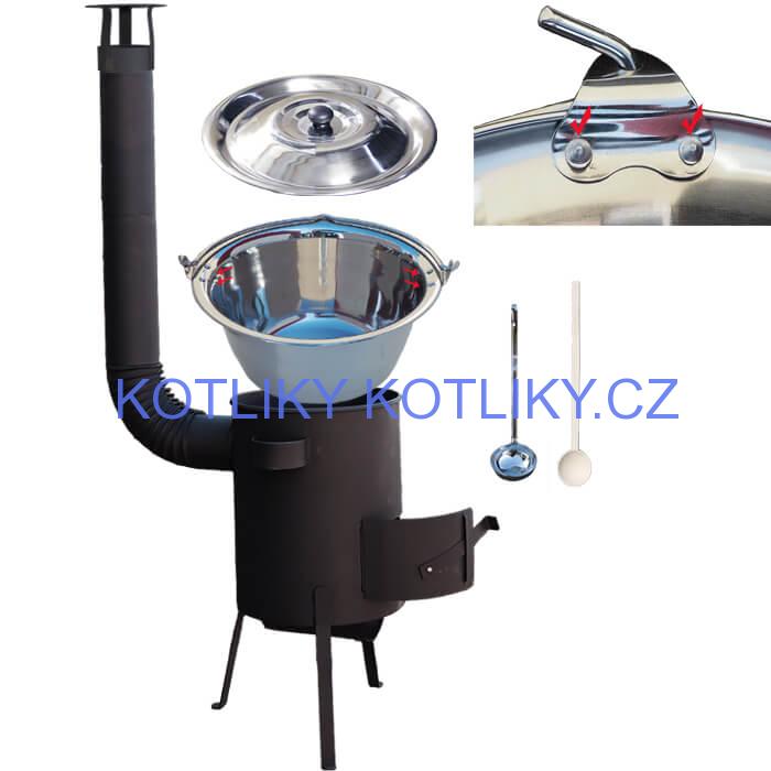 Nerezový kotlík 30 L (0,8 mm) + žáruvzdorná kotlina 45 PLUS 600 4 MM