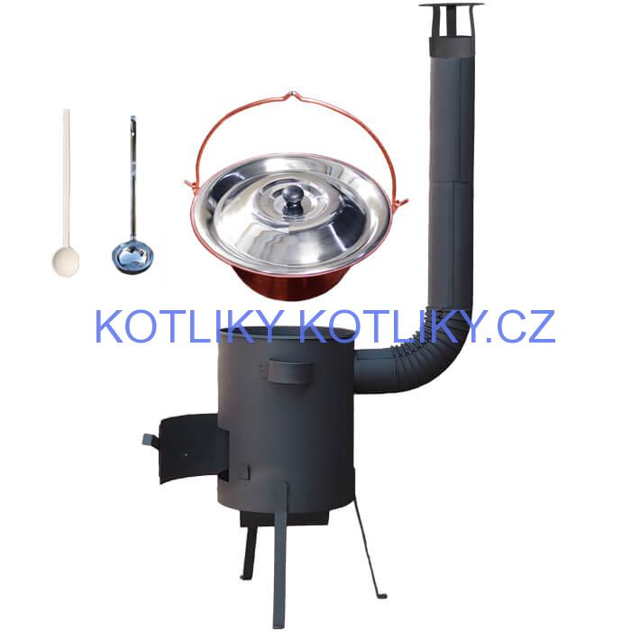 Měděný kotlík 30 L (1,2 mm) + žáruvzdorná kotlina 45 PLUS 600 4 MM