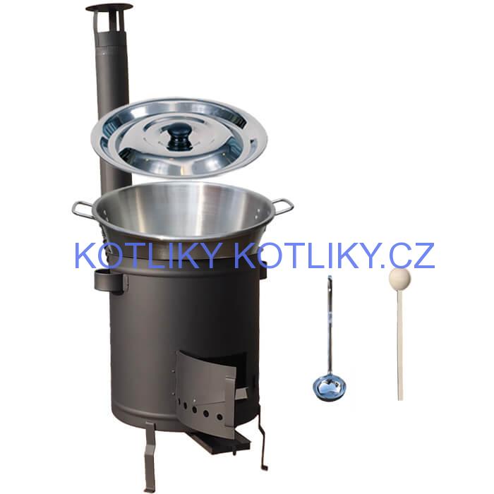 Nerezový kotel 40 L (1,2 mm) + silnostěnná (1,5 mm) a žáruvzdorná kotlina 45 PLUS 600