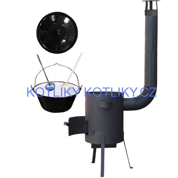 Smaltovaný kotlík 25 L + žáruvzdorná kotlina 45 PLUS 600 4 MM
