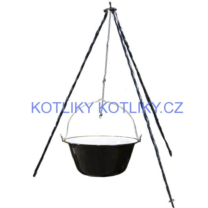 Smaltovaný kotlík 8 L + trojnožka 1 m