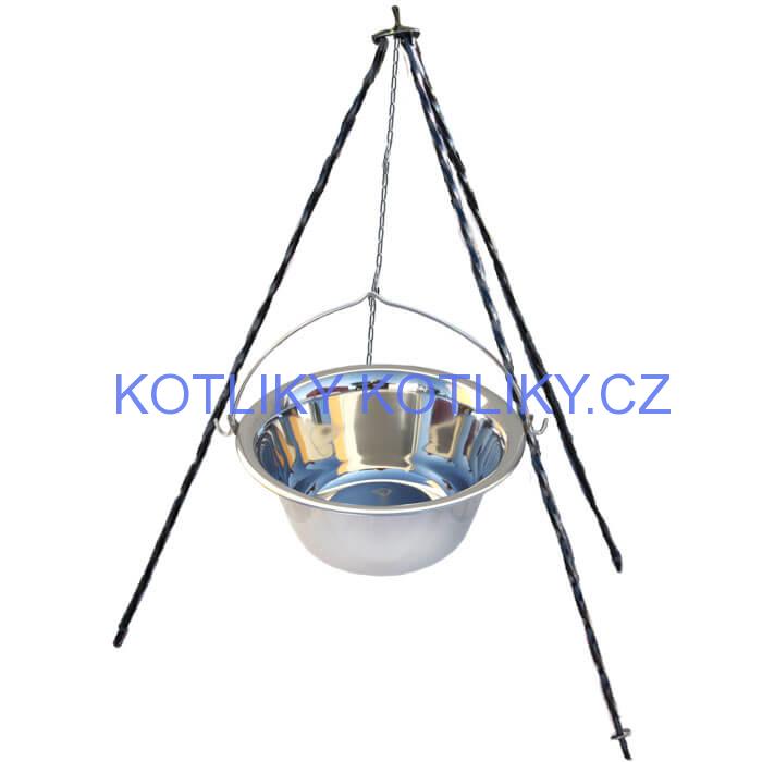 Nerezový kotlík (INOX 0,8 mm) 20 L + trojnožka 1,2 m