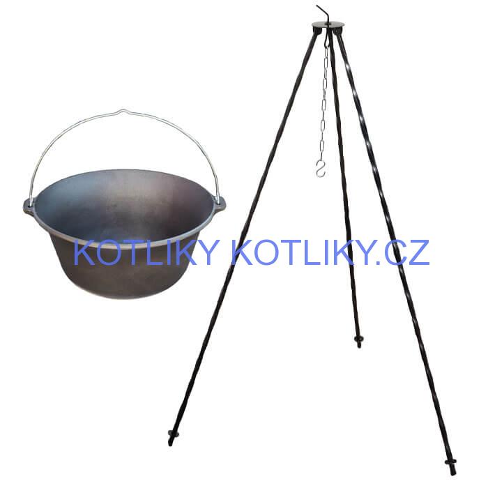 Litinový kotlík 7,2 L + trojnožka 1 m