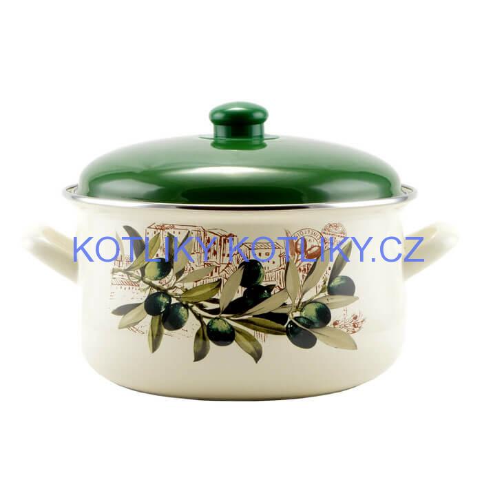 Smaltovaný kastrol s poklicí 4,8 L OLIVA
