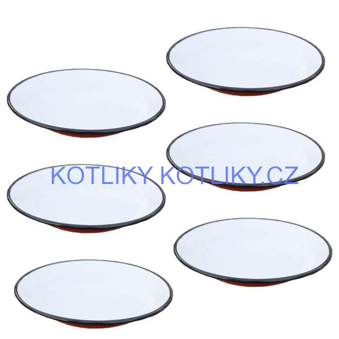 Souprava smaltovaných mělkých talířů 22 cm 6 ks