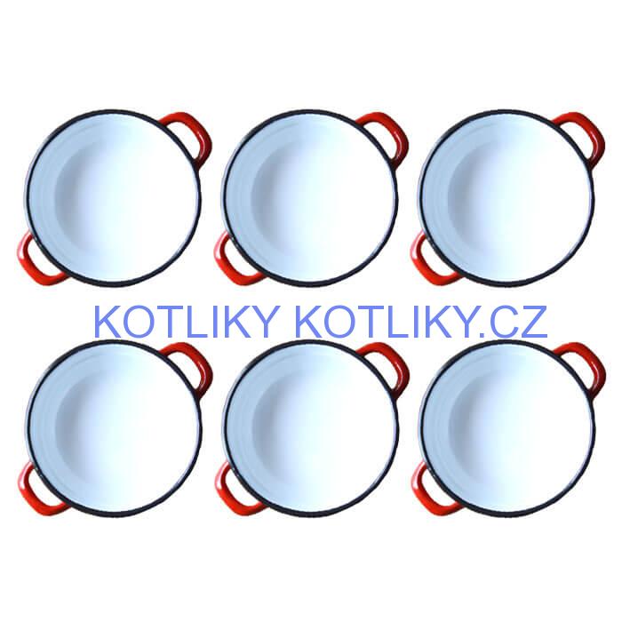 Souprava smaltovaných selských misek 16 cm 6 ks