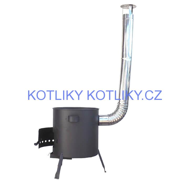 Kotlina 42 cm (1 mm) s žáruvzdornou barvou PLUS 600 + nerezový kouřovod