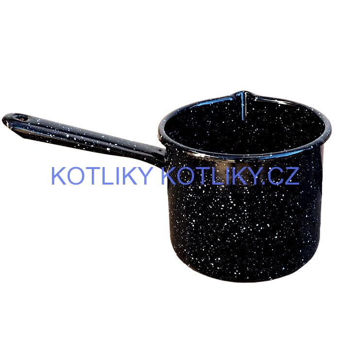 Smaltovaný hrnek s rukojetí 1 L - Černý