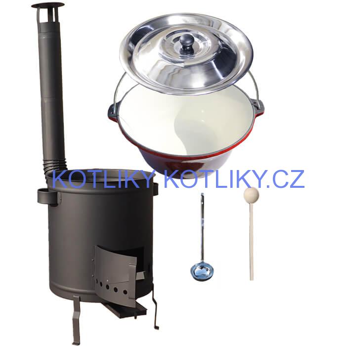 Litinový kotlík 16 L + silnostěnná (1,5 mm) žáruvzdorná kotlina 36 PLUS 600