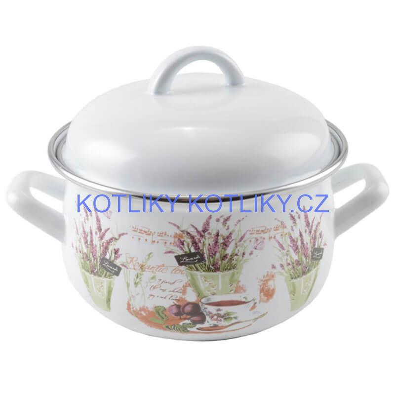 Smaltovaný kastrol s poklicí 1,8 L levandule
