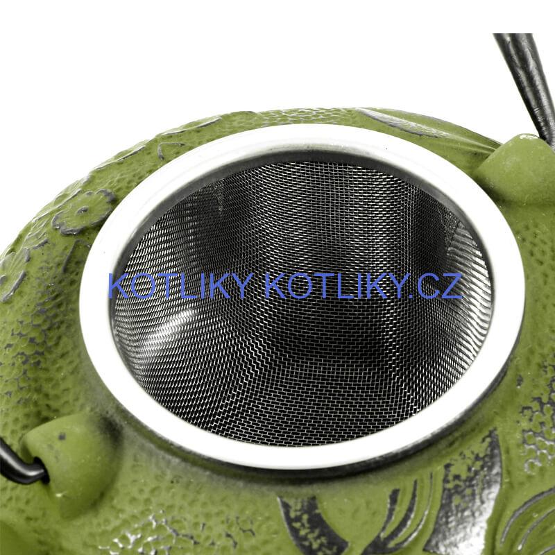 Litinový čajník 600 ml zelený
