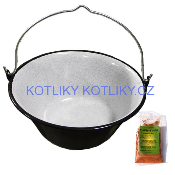 Smaltovaný kotlík 22 L + koření na kotlíkový guláš 50 g