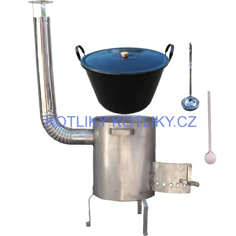 Zabijačkový smaltovaný kotel 70 L + nerezová kotlina 1,5 mm 53 cm STRONG EXCLUSIVE