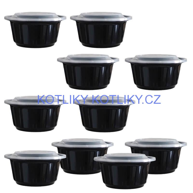 Plastové boxy (misky) na guláš + víčky 1000 ml 10 ks