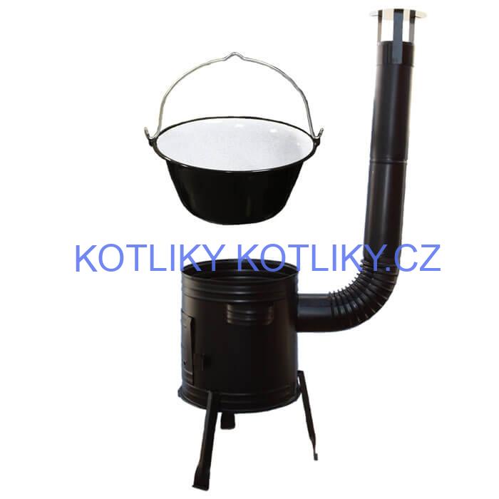 Smaltovaný kotlík 8 L (1,2 mm) + kovová kotlina 31 CLASSIC (KOV) Easy party