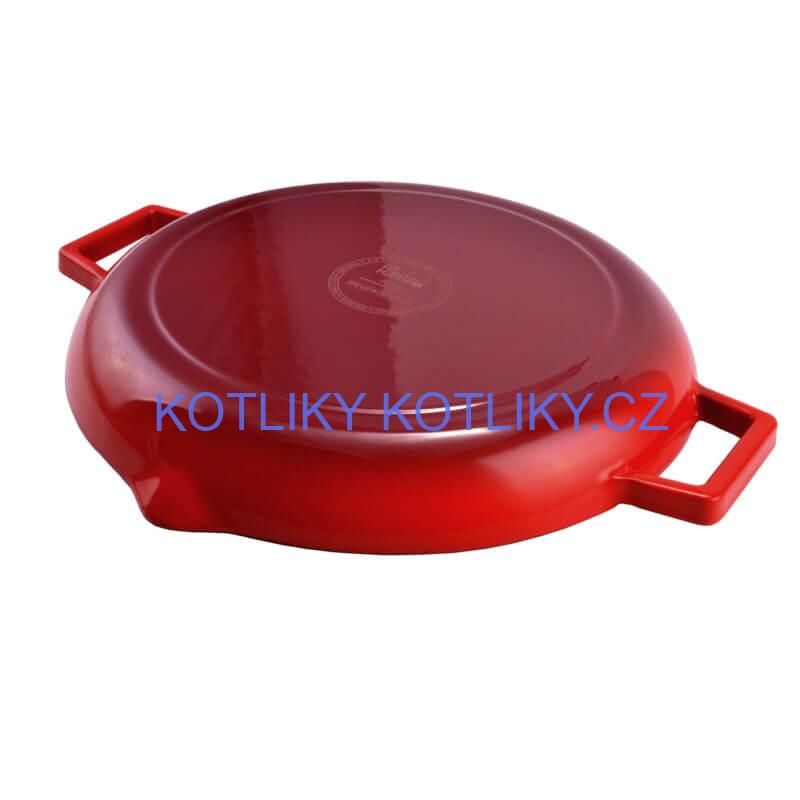 Litinová posmaltovaná pánev na grilování 31 cm s výlevkami BBQ