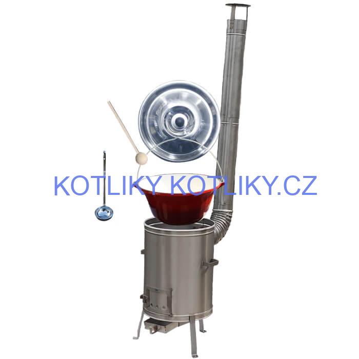 Litinový kotlík se smaltovanou úpravou 10,8 L + Nerezová kotlina 33 LUX