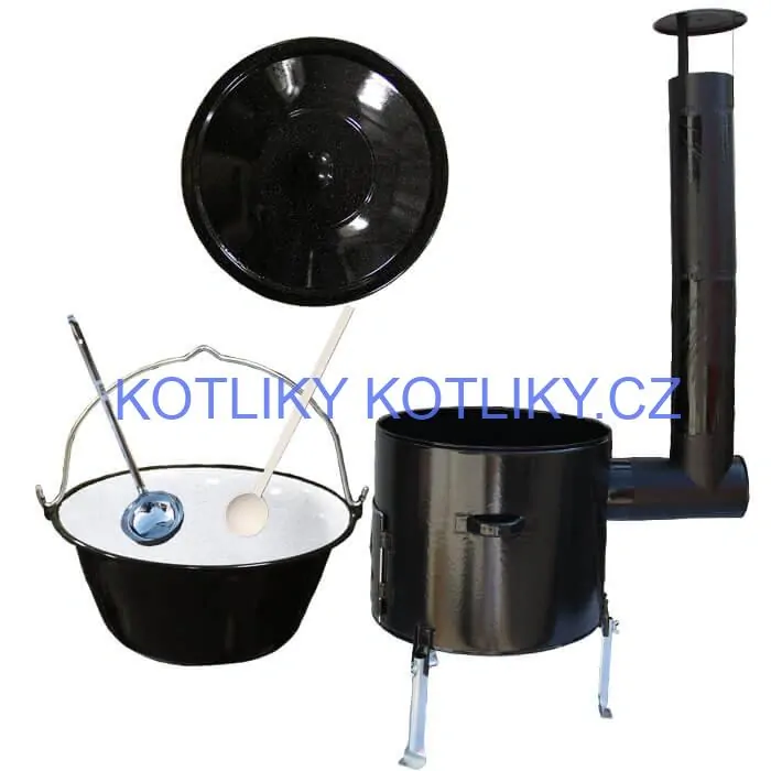 Smaltovaný kotlík 30 L + smaltovaná kotlina 45 Easy party