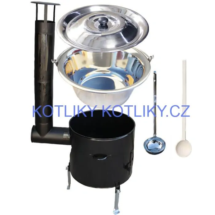 Nerezový kotlík 10 L + smaltovaná kotlina 31 Easy party