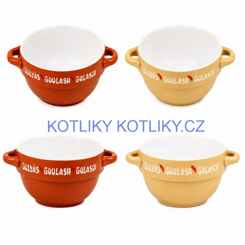 Keramické misky na servírování guláše 0,75 l, 4 ks