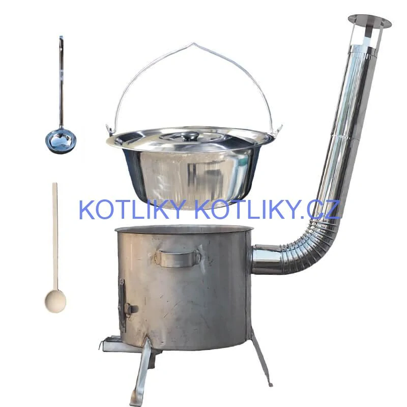 Nerezový kotlík 30 L (1,2 mm) INOX + nerezová kotlina 45 cm (1,5 mm) STRONG CLASSIC