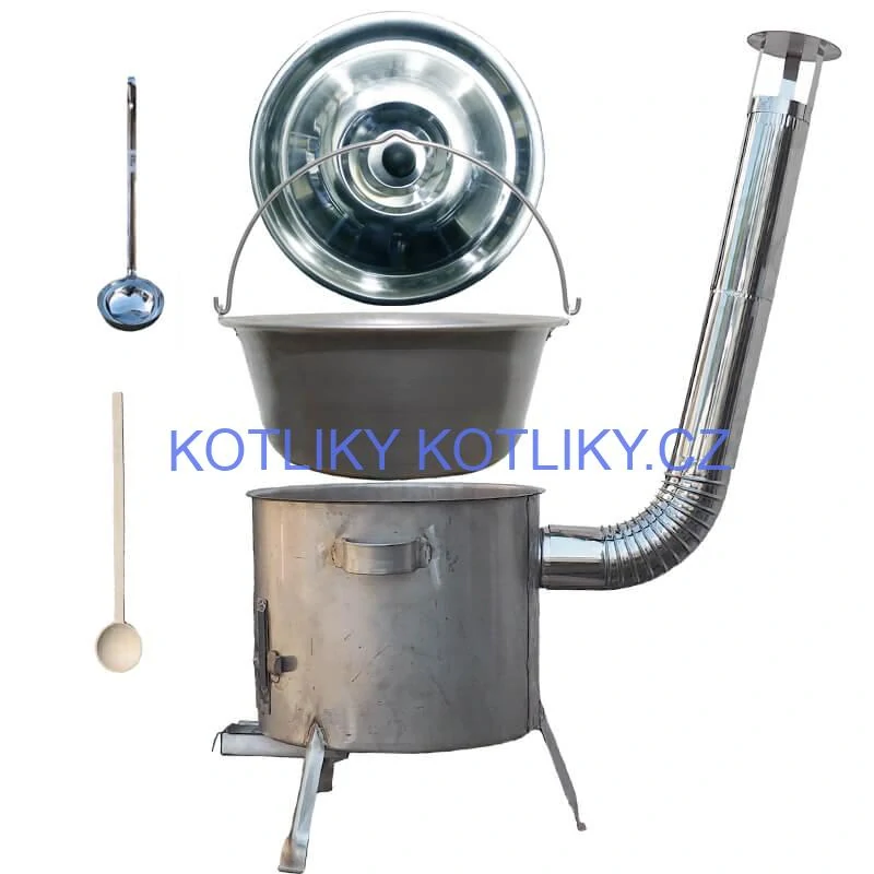 Nerezový kotlík 30 L (1,5 mm) + nerezová kotlina 45 cm (1,5 mm) STRONG CLASSIC