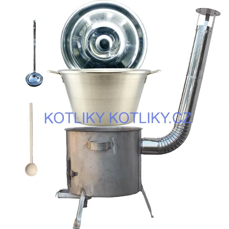 Nerezový kotel 40 L (1,2 mm) INOX + nerezová kotlina 45 cm (1,5 mm) STRONG CLASSIC