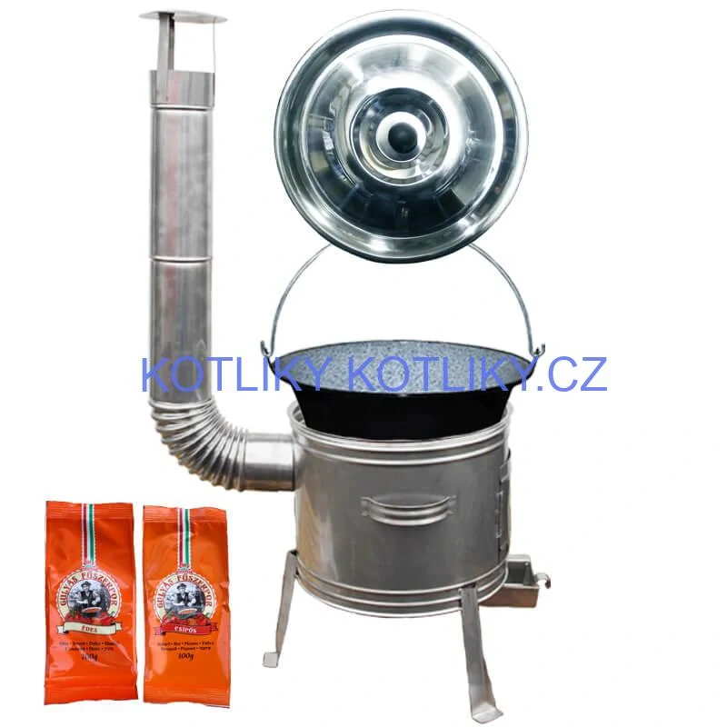 Smaltovaný kotlík 22 L + Nerezová kotlina 42 INOX + paprikový pepř na guláš - MIX 100 g