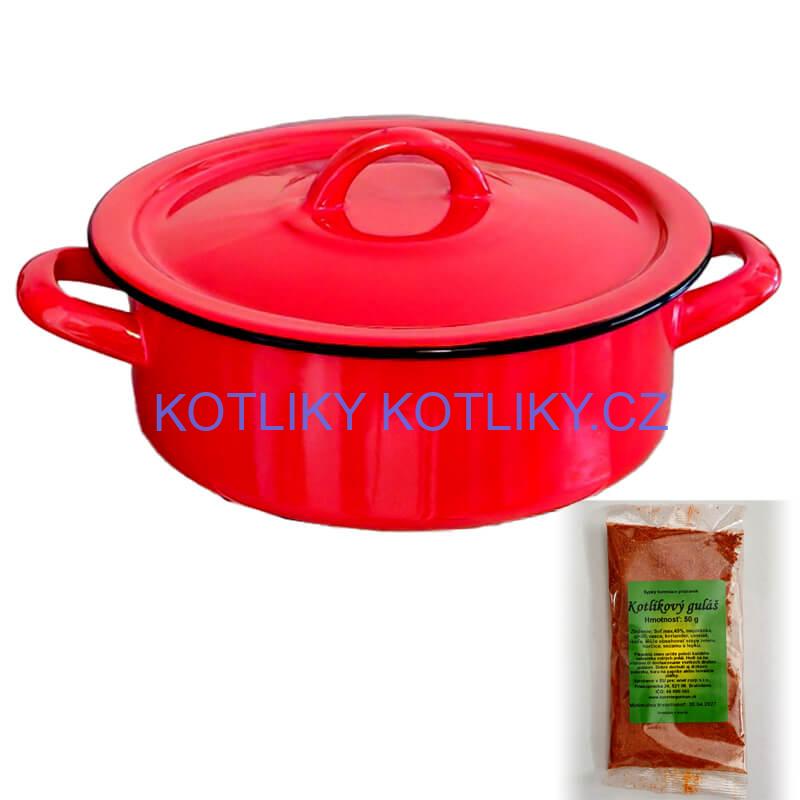 Smaltovaný kastrol poklicí COMBI 3,75 l + směs koření na kotlíkový guláš 50 g