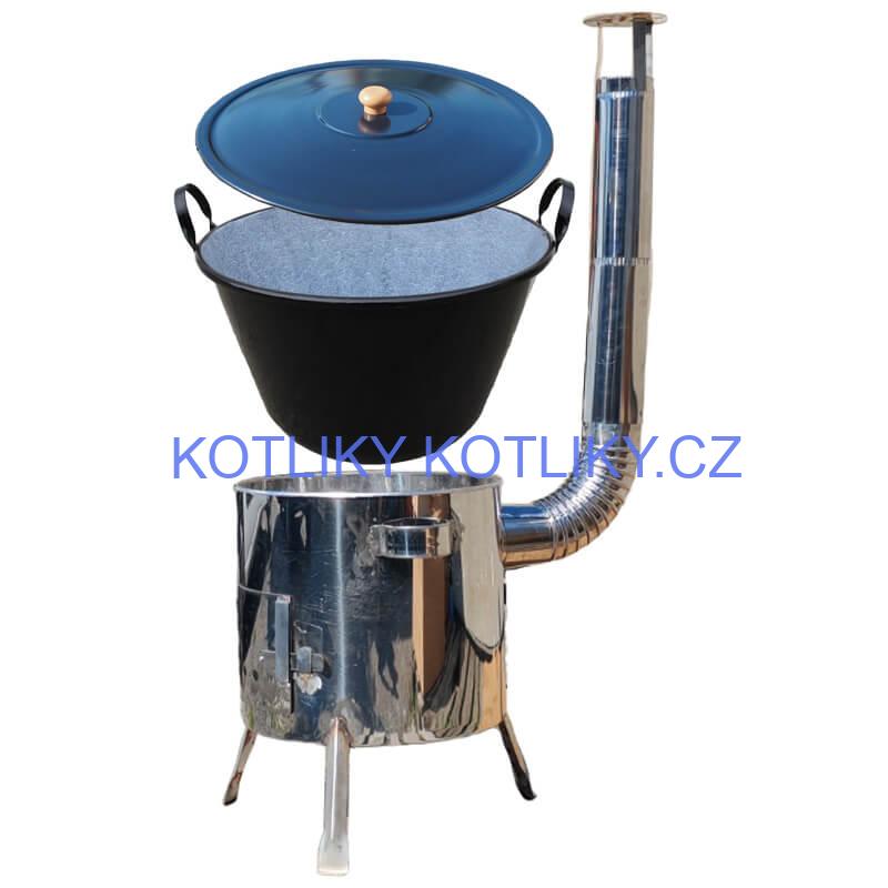 Smaltovaný kotel 70 L + nerezová kotlina 53 cm LUSTRO
