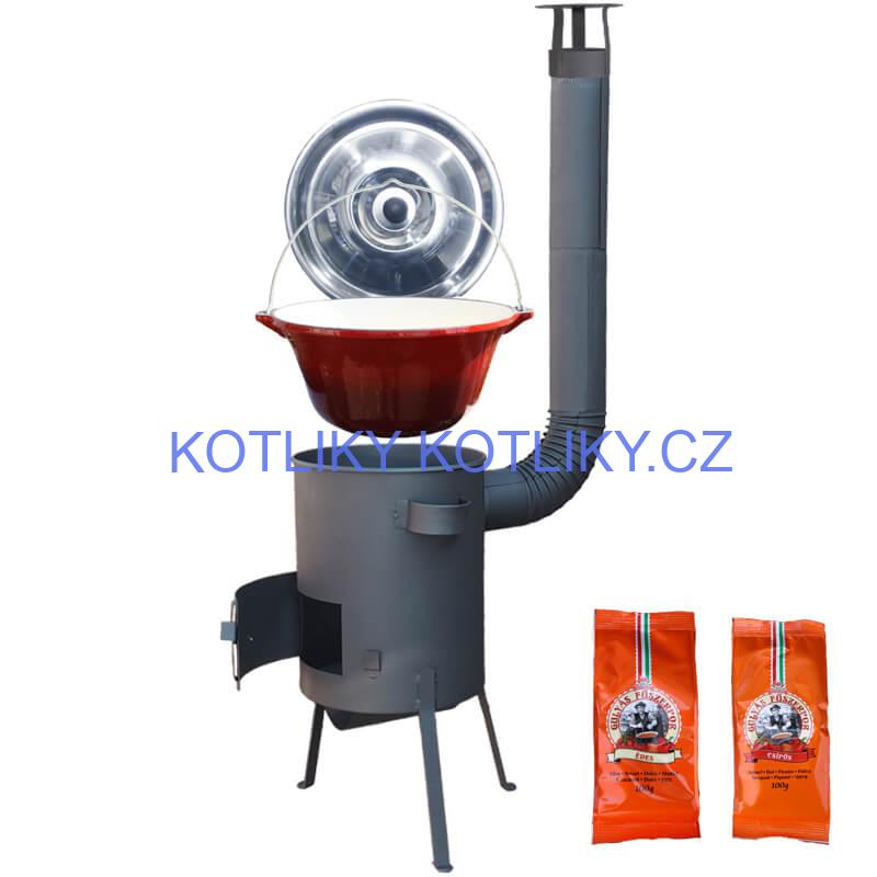 Litinový kotlík se smaltovanou úpravou 22 L + žáruvzdorná kotlina 42 PLUS 600 4 MM + paprikový pepř na guláš - MIX 100 g