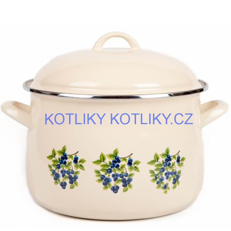 Smaltovaný hrnec s květinovým vzorem – Trnky 5,5 l + poklice