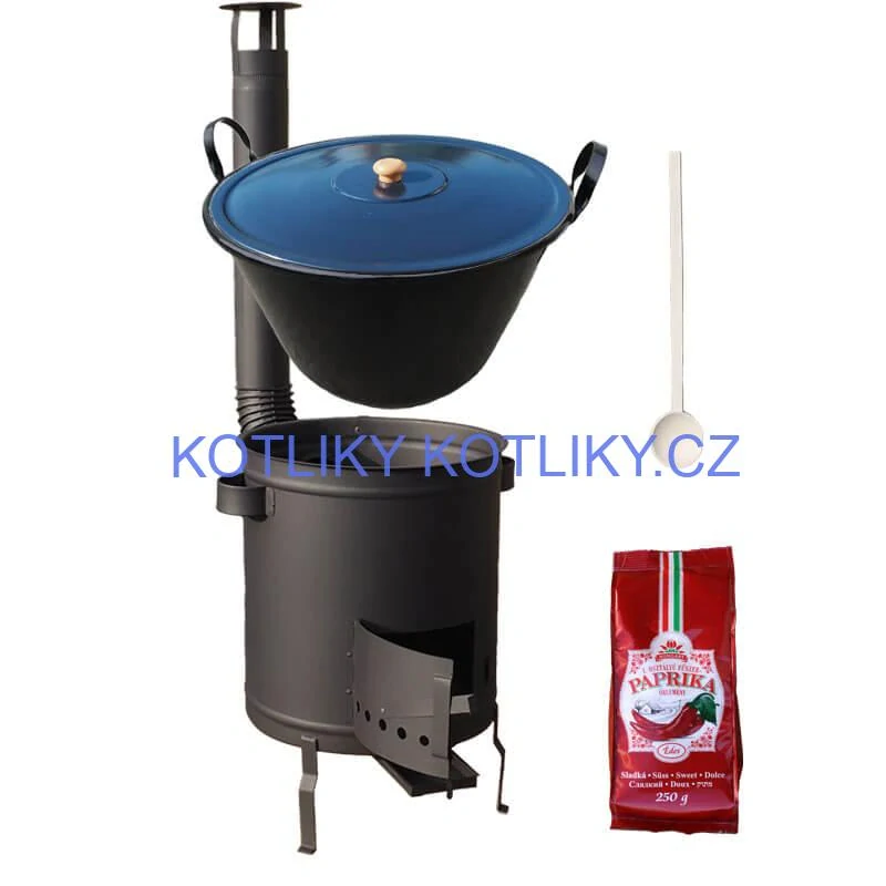 Smaltovaný kotel 70 L + silná kovová kotlina 53 cm (2 mm) STRONG PLUS 600 + sladká paprika 250 g