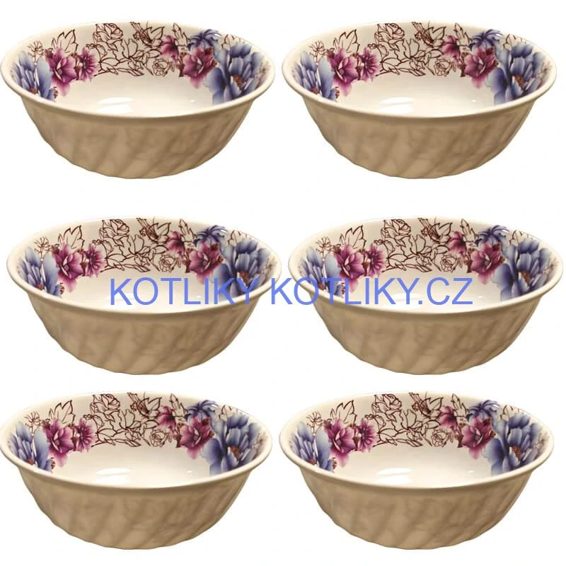Plastová miska s květinovým vzorem (750 ml) – nyní v sadě 6 kusů!