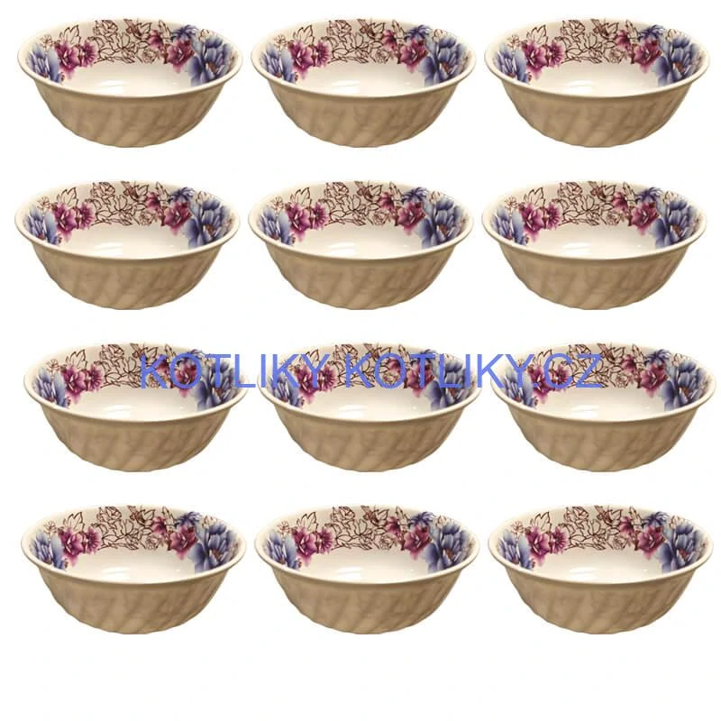 Plastová miska s květinovým vzorem (750 ml) – nyní v sadě 12 kusů!