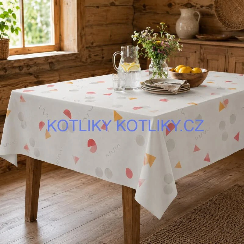 Omyvatelný PEVA ubrus Veselé tvary 137 × 183 cm