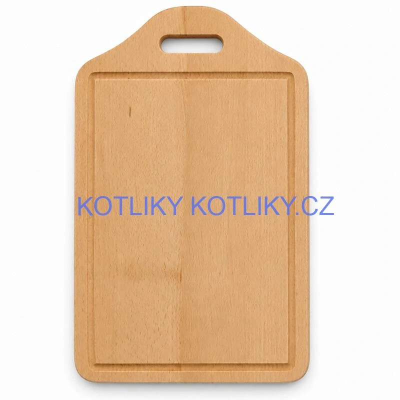 Dřevěná krájecí deska s rukojetí 40×25 cm — tvar štítu