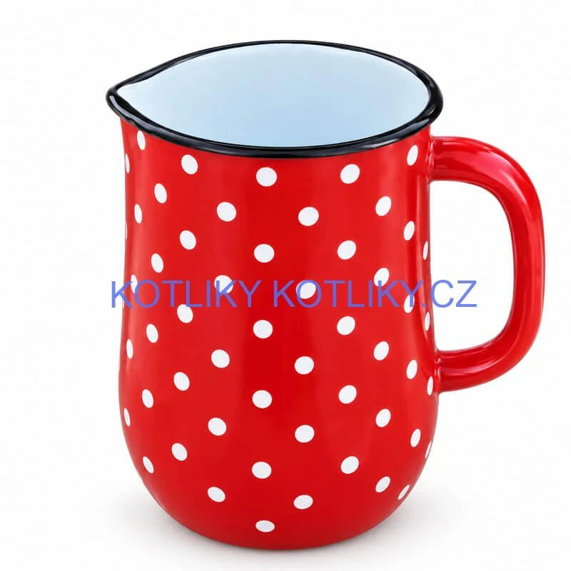 Smaltovaný džbán 2,5 l – červený puntík