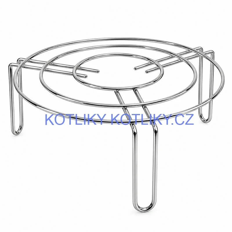 Kulatý nerezový stojan pod hrnec 20 cm, výška 9 cm, tři opěrná místa