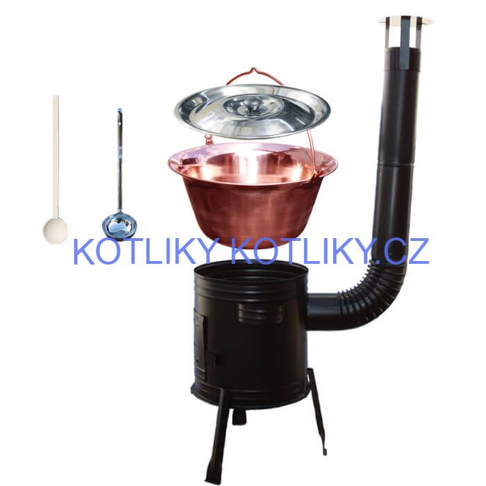 Měděný kotlík 30 L (1,2 mm) + kovová kotlina 45 PARTY (KOV)